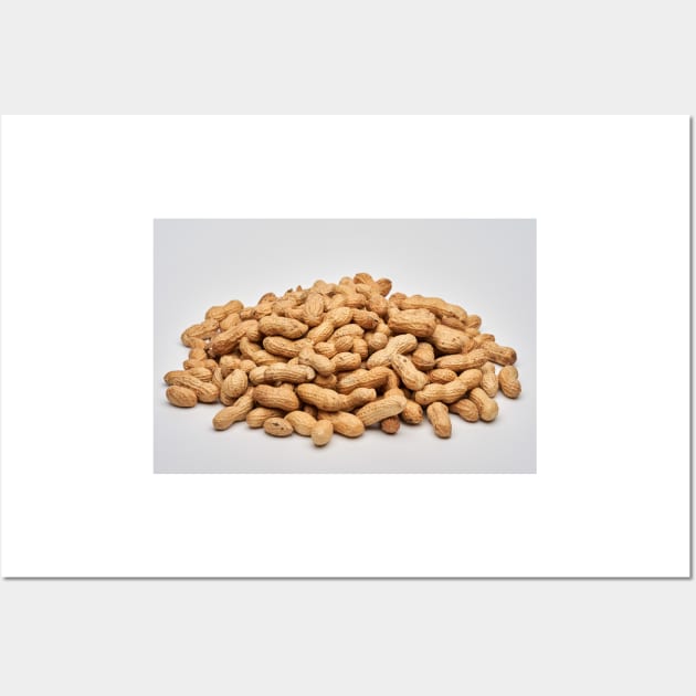 Dried peanuts on white background Wall Art by naturalis